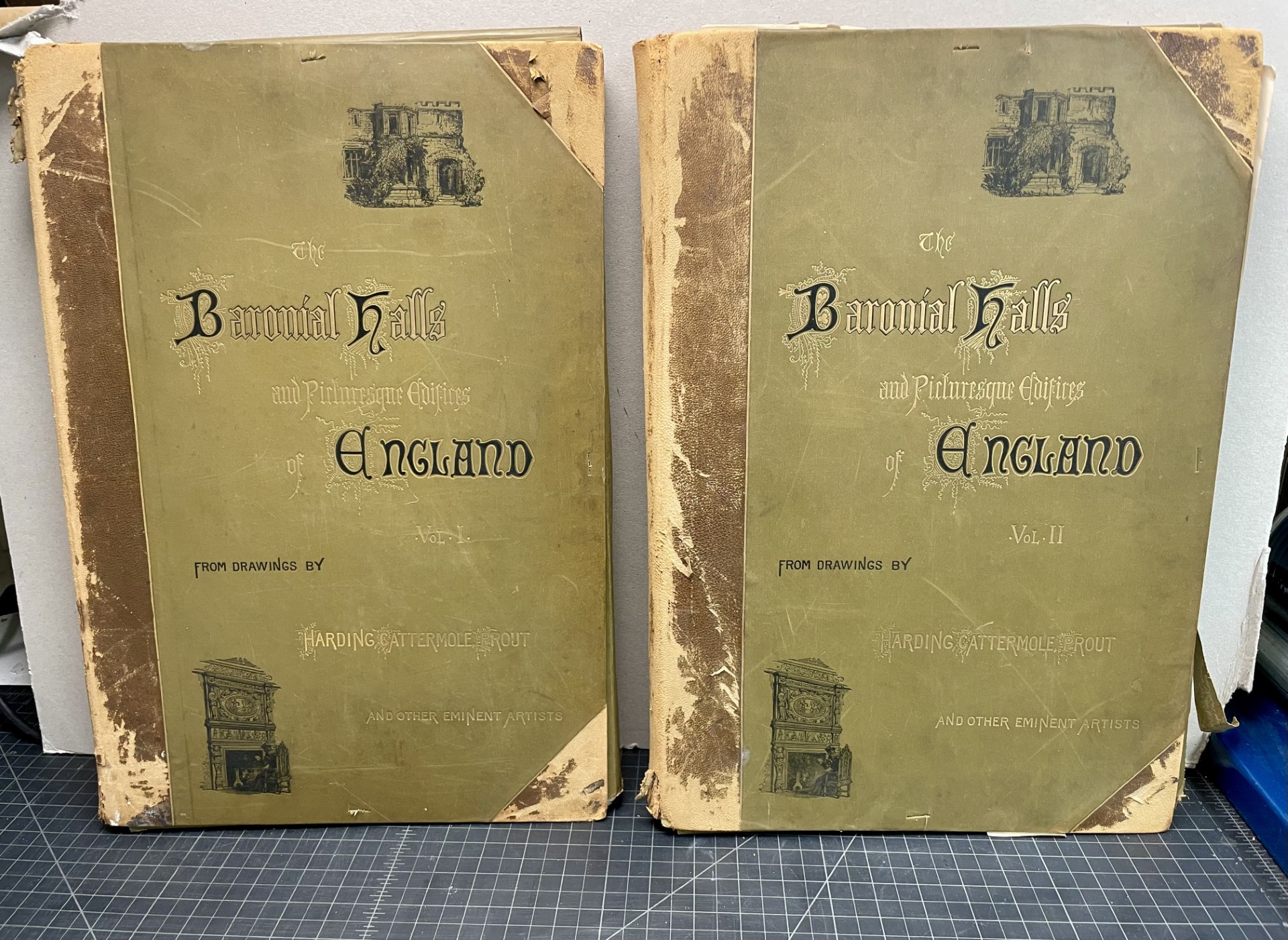 THE BARONIAL HALLS AND ANCIENT PICTURESQUE EDIFICES OF ENGLAND ( Vol. 1 & Vol. 2 )